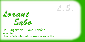 lorant sabo business card